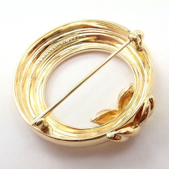 Authentic! Tiffany & Co 18k Yellow Gold Large X and O Open Circle Pin Brooch - Picture 7 of 9